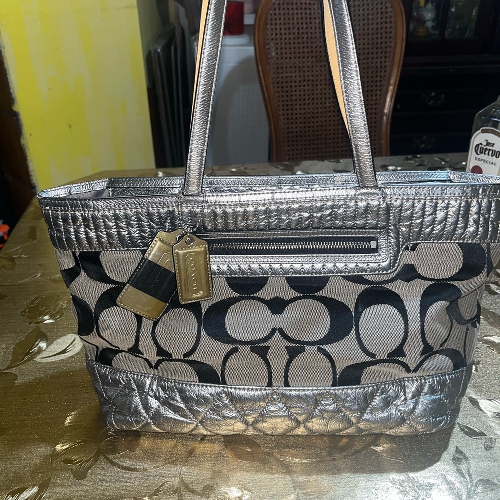 Vintage Coach Classic Poppy Signature large tote bag purse G1176-18676